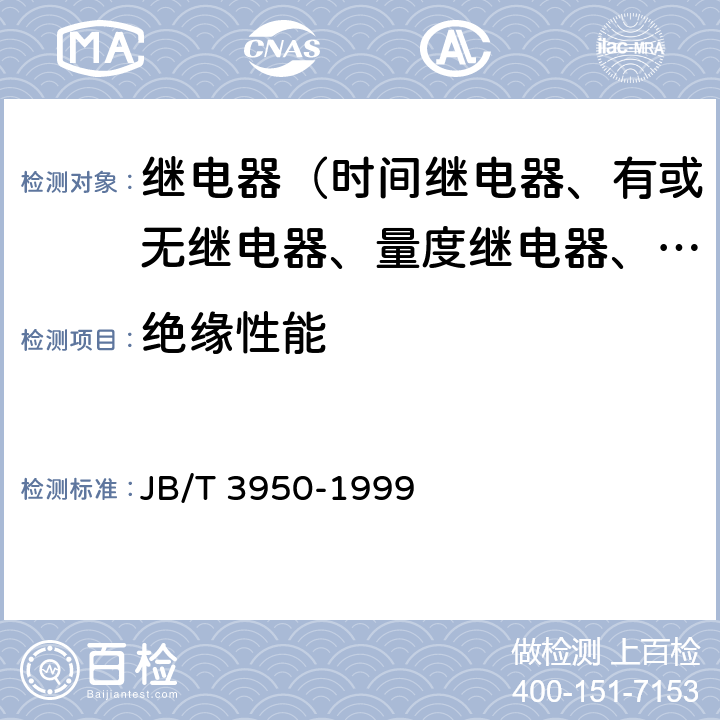 绝缘性能 自动准同期装置 JB/T 3950-1999 5.15