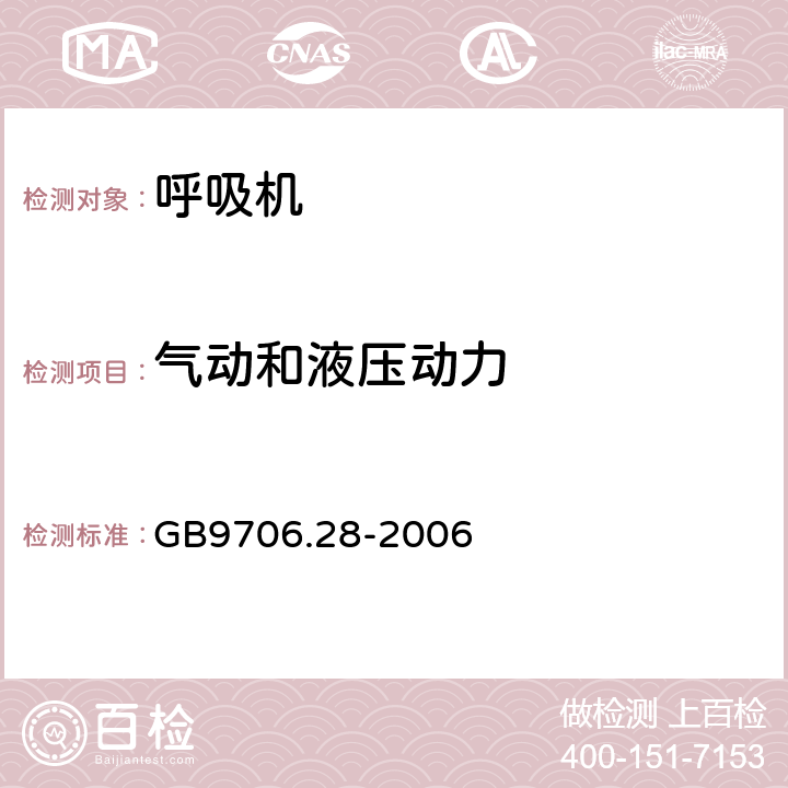 气动和液压动力 医用电气设备 第2部分：呼吸机安全专用要求 治疗呼吸机 GB9706.28-2006 27