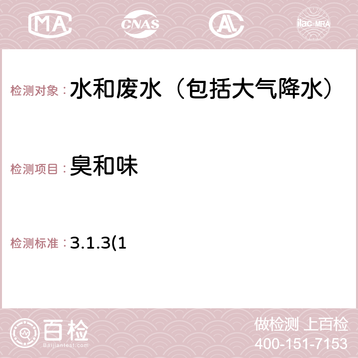 臭和味 《水和废水监测分析方法》第四版国家环境保护总局（2002年） 文字描述法 3.1.3(1)