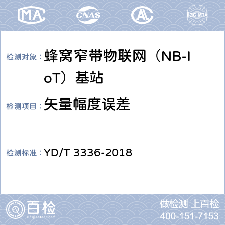 矢量幅度误差 《面向物联网的蜂窝窄带接入（NB-IoT） 基站设备测试方法》 YD/T 3336-2018 9.1.6