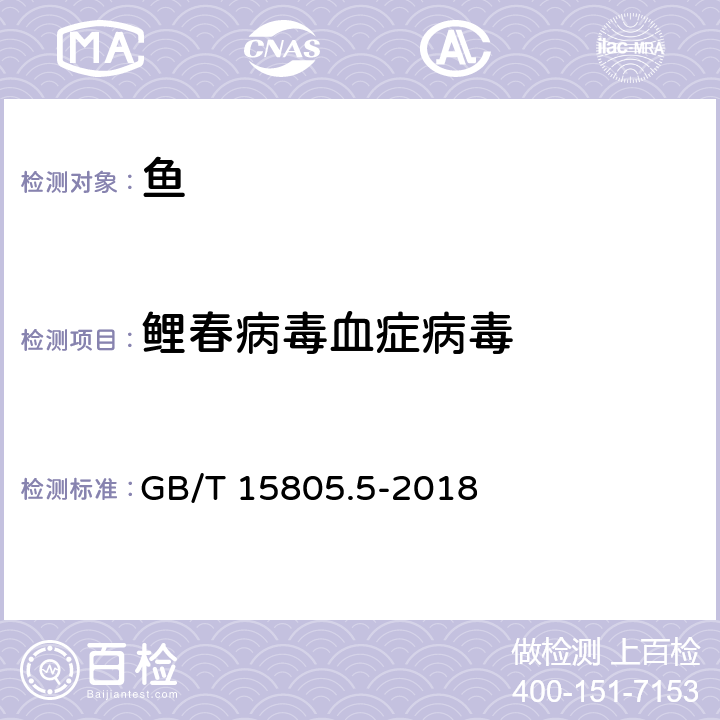 鲤春病毒血症病毒 鲤春病毒血症诊断规程 GB/T 15805.5-2018