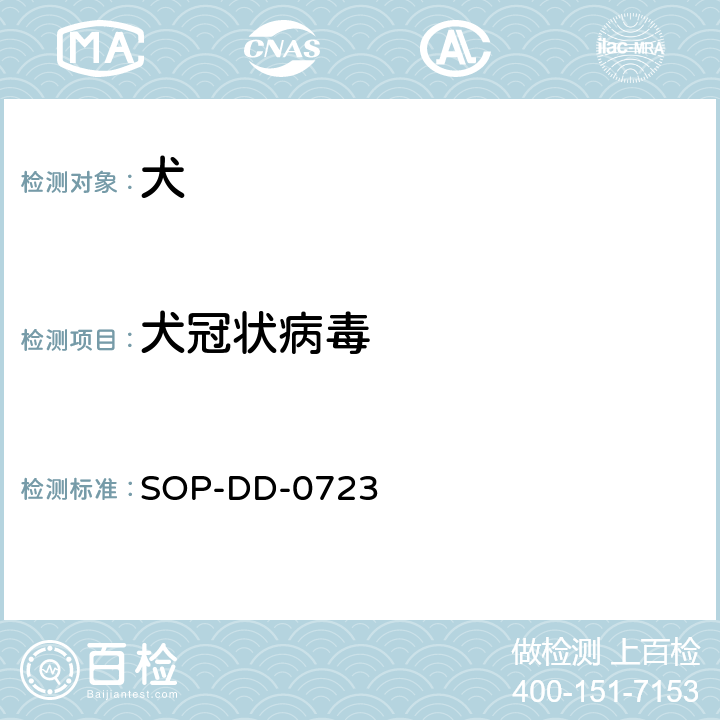 犬冠状病毒 SOP-DD-0723 RT-PCR检测方法 