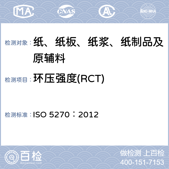 环压强度(RCT) ISO 5270-2022 纸浆 实验室纸页 物理性能的测定