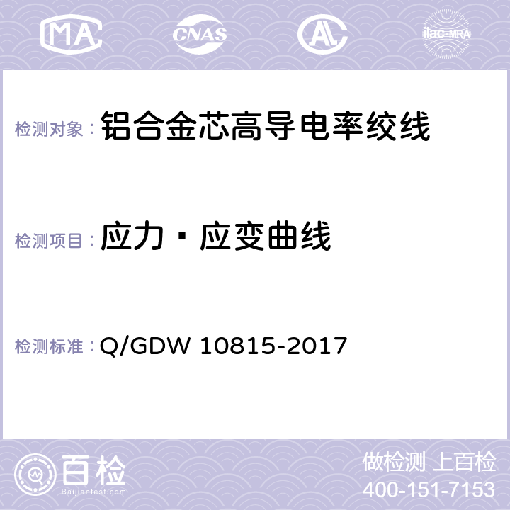 应力—应变曲线 10815-2017 铝合金芯高导电率绞线 Q/GDW  7.16