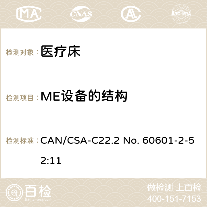 ME设备的结构 医用电气设备 第2-52部分 专用要求：医疗床的安全和基本性能 CAN/CSA-C22.2 No. 60601-2-52:11 201.15