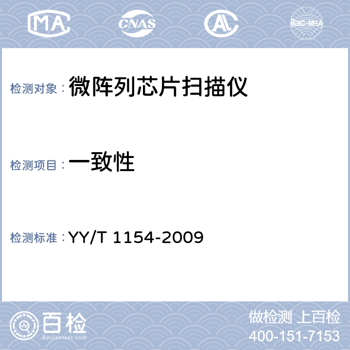 一致性 激光共聚焦扫描仪 YY/T 1154-2009 5.5
