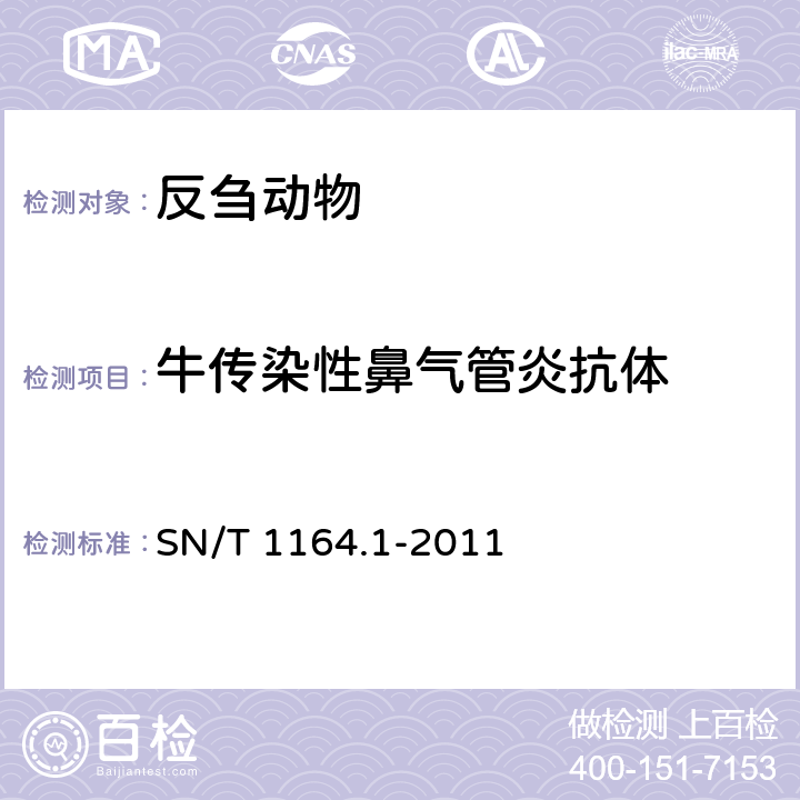 牛传染性鼻气管炎抗体 牛传染性鼻气管炎检疫技术规范 SN/T 1164.1-2011