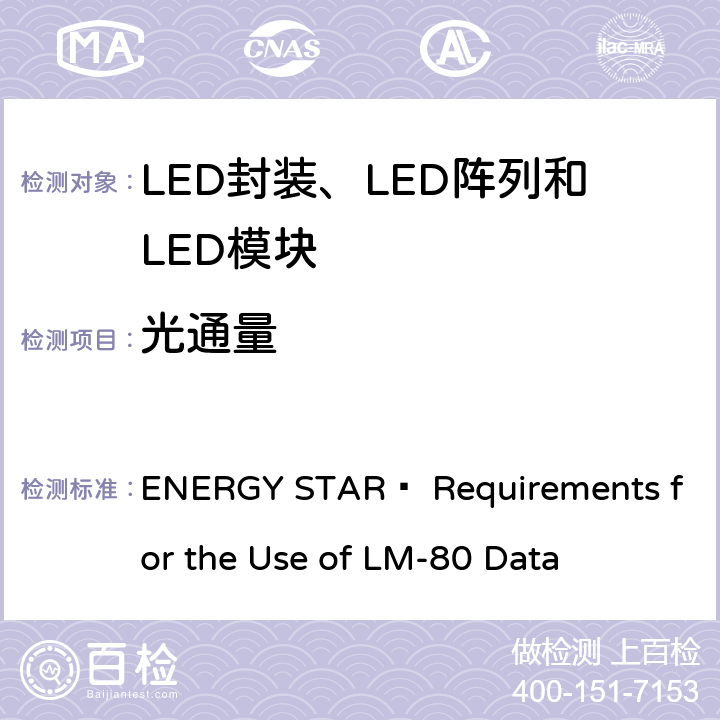 光通量 ENERGY STAR® Requirements for the Use of LM-80 Data 能源之星使用LM-80数据的要求  3