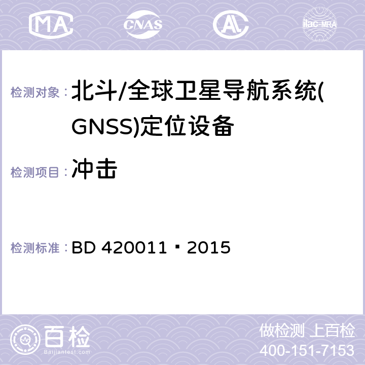 冲击 北斗/全球卫星导航系统(GNSS)定位设备通用规范 BD 420011—2015 5.7.6