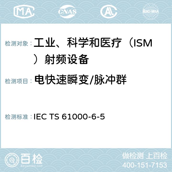 电快速瞬变/脉冲群 电站及变电站环境抗扰度IEC TS 61000-6-5:2001 6