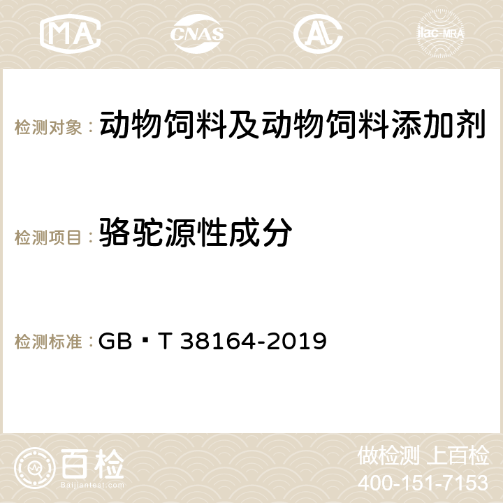 骆驼源性成分 常见畜禽动物源性成分检测方法 实时荧光PCR法 GB∕T 38164-2019