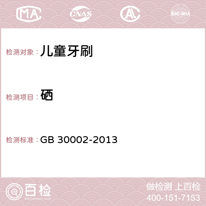 硒 儿童牙刷 GB 30002-2013