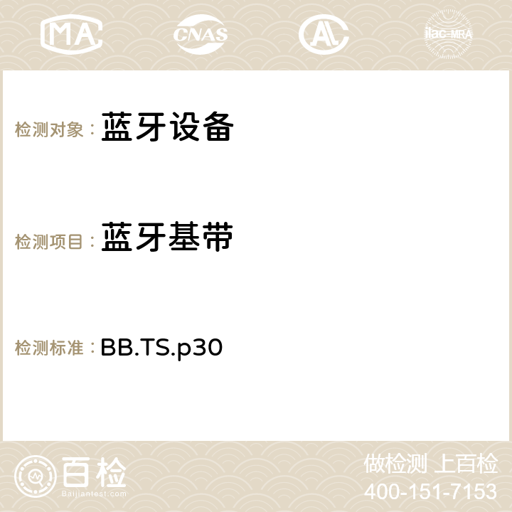 蓝牙基带 蓝牙基带测试规范 BB.TS.p30