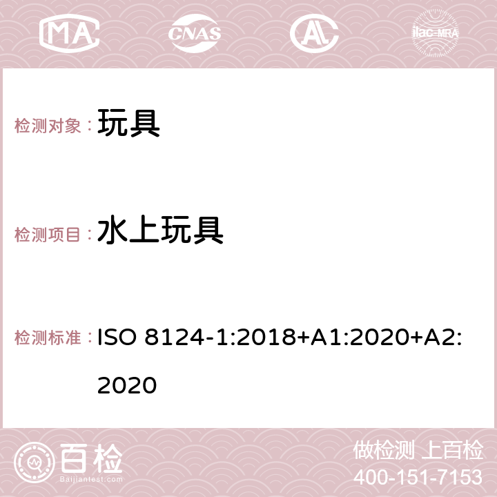 水上玩具 玩具安全 第1部分 機械與物理性能 ISO 8124-1:2018+A1:2020+A2:2020 4.20
