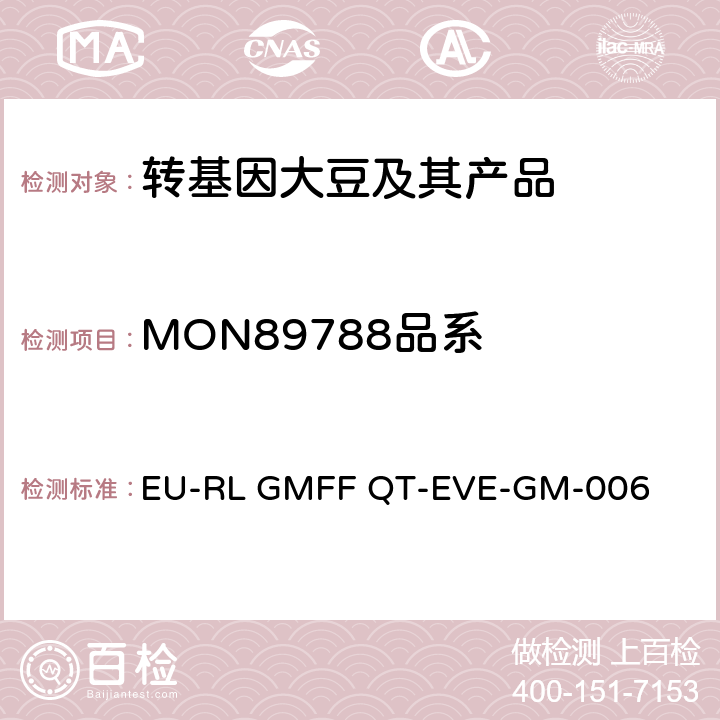 MON89788品系 转基因大豆MON89788实时定量荧光PCR检测方法 EU-RL GMFF QT-EVE-GM-006