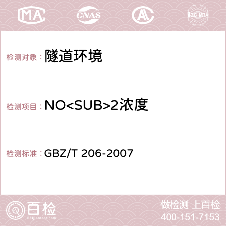 NO<SUB>2浓度 GBZ/T 206-2007 密闭空间直读式仪器气体检测规范