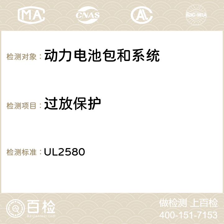 过放保护 电动汽车用动力电池安全标准 UL2580 27