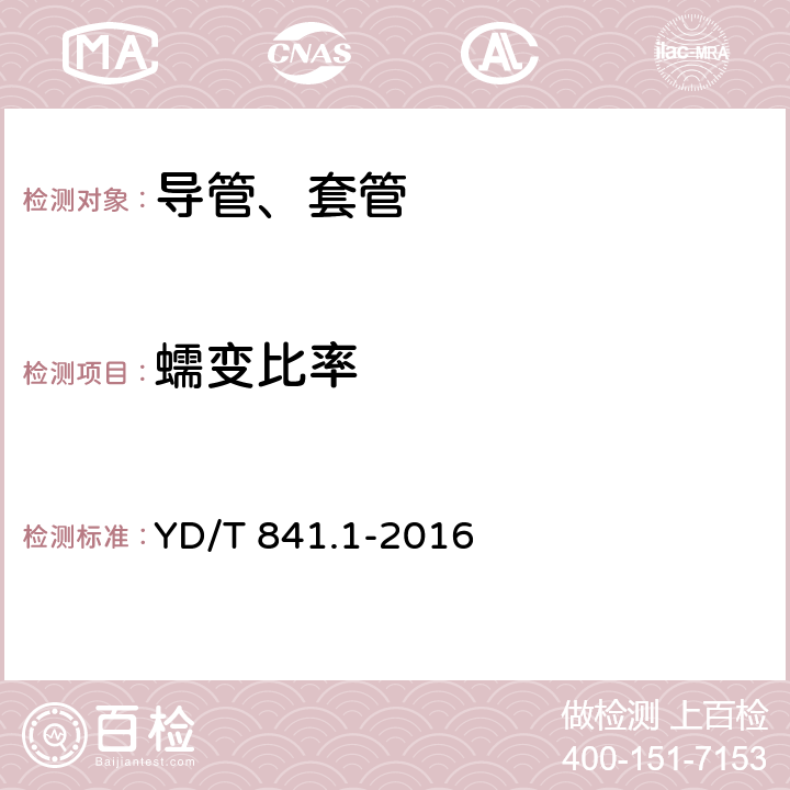 蠕变比率 地下通信管道用塑料管 第1部分：总则 YD/T 841.1-2016 5.19