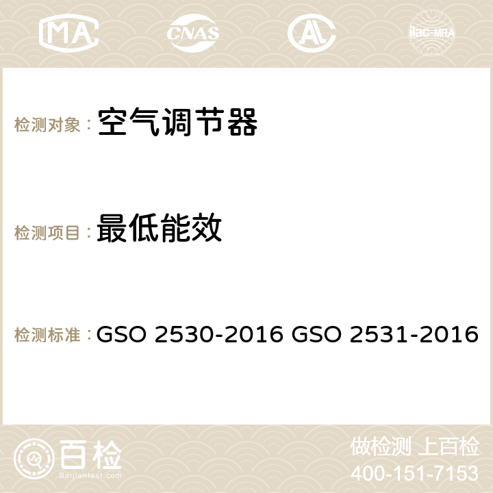 最低能效 GSO 253 能效标签和空调的要求 0-2016 1-2016 5