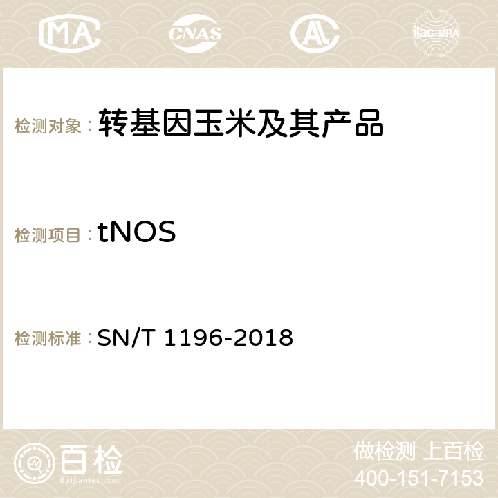 tNOS 转基因成分检测 玉米检测方法 SN/T 1196-2018