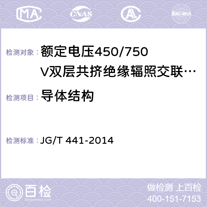 导体结构 额定电压450/750 V及以下双层共挤绝缘辐照交联无卤低烟阻燃电线 JG/T 441-2014 6.1.1