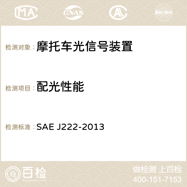 配光性能 前位置灯 SAE J222-2013