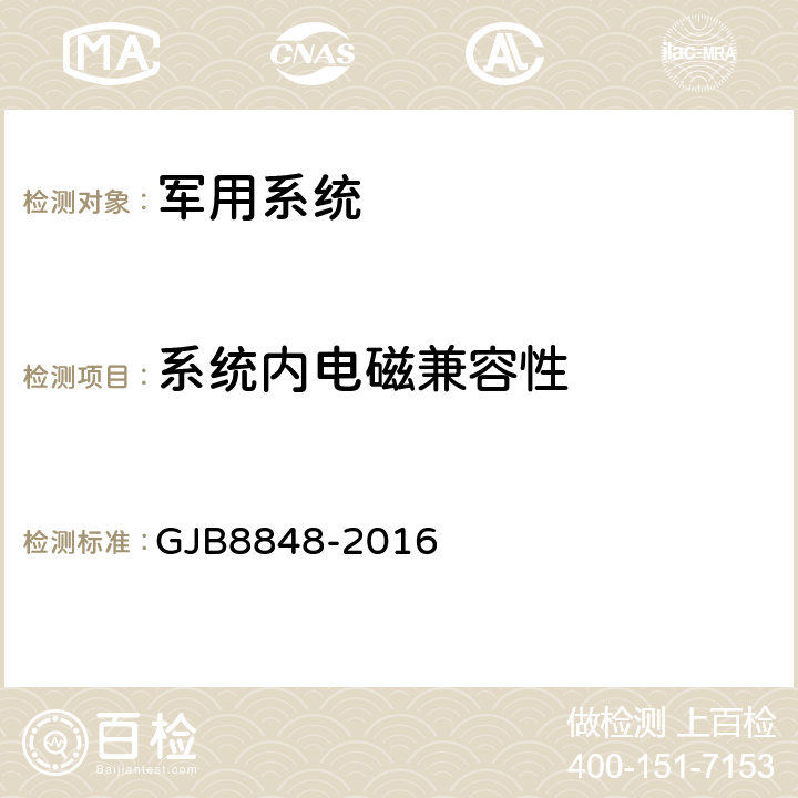 系统内电磁兼容性 系统电磁环境效应试验方法 GJB8848-2016 7、8、9、10