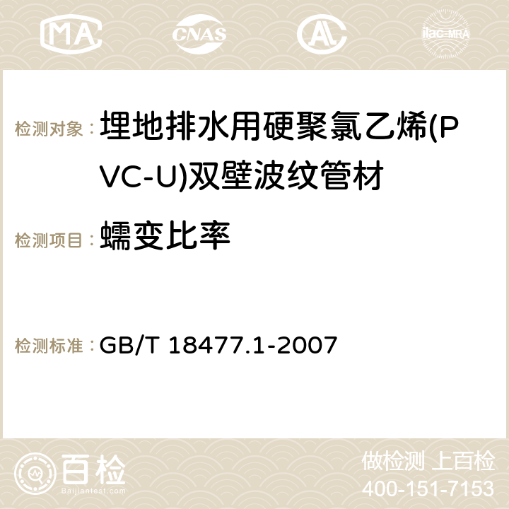 蠕变比率 埋地排水用硬聚氯乙烯(PVC-U)结构壁管道系统 第1部分：双壁波纹管材 GB/T 18477.1-2007 8.8