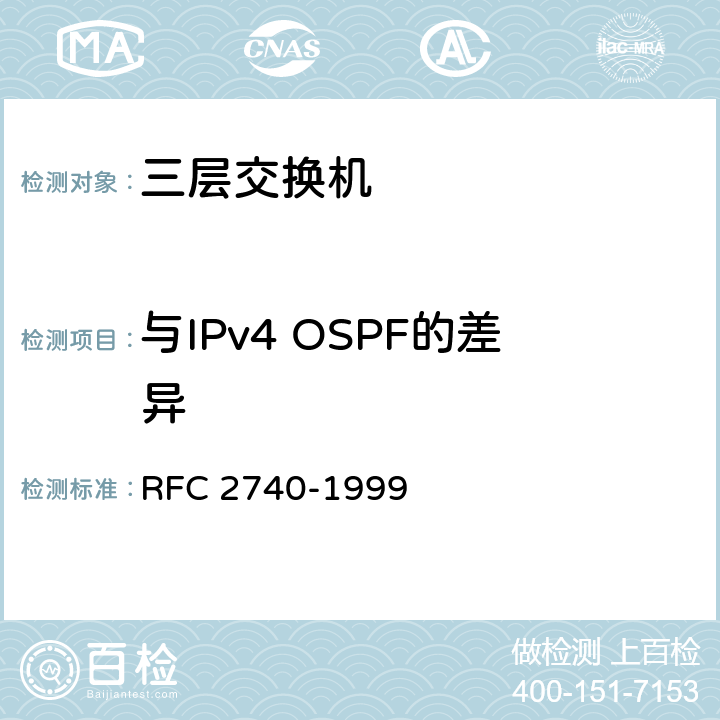 与IPv4 OSPF的差异 OSPF 第三版本 RFC 2740-1999 2