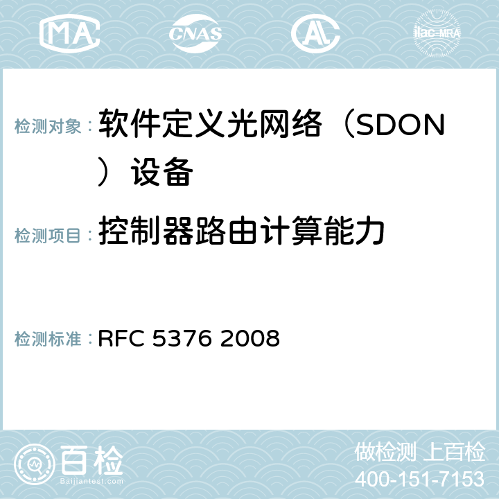 控制器路由计算能力 RFC 5376 PCE 自治域域间需求  2008