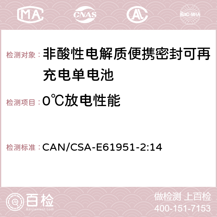 0℃放电性能 CAN/CSA-E61951-2:14 7 非酸性电解质便携密封可再充电单电池.第2部分:金属氢化物镍电池 .3.3