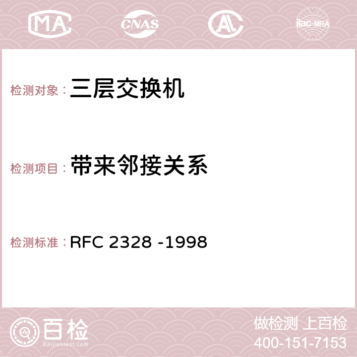 带来邻接关系 OSPF版本2 RFC 2328 -1998 7