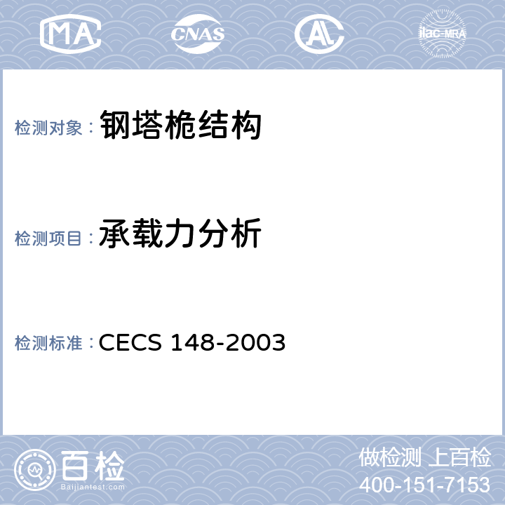承载力分析 CECS 148-2003 户外广告设施钢结构技术规程  3/4/5/6
