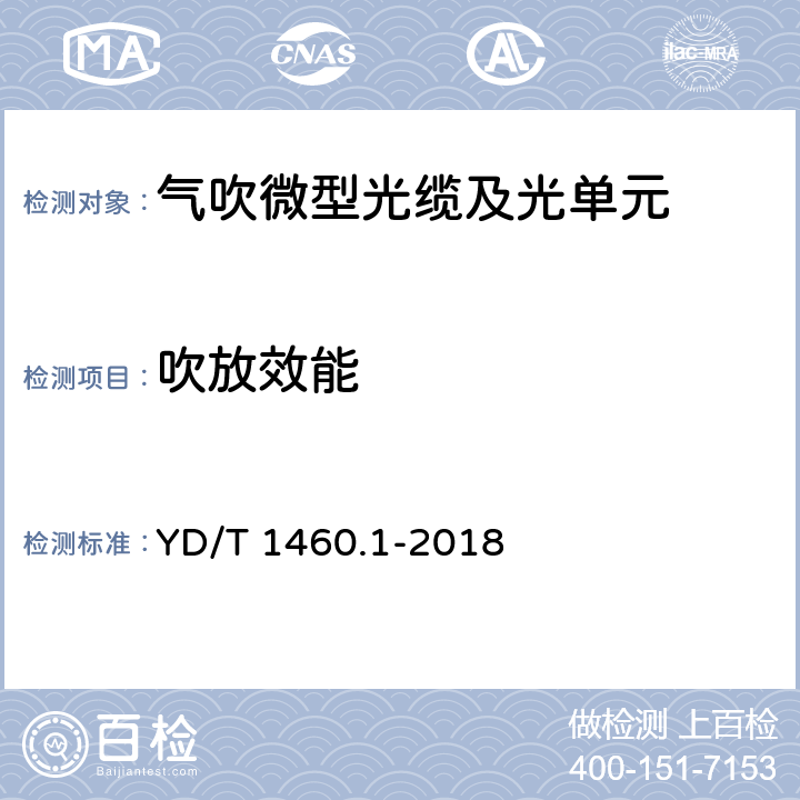 吹放效能 通信用气吹微型光缆及光纤单元.第1部分:总则 YD/T 1460.1-2018 7.2.1