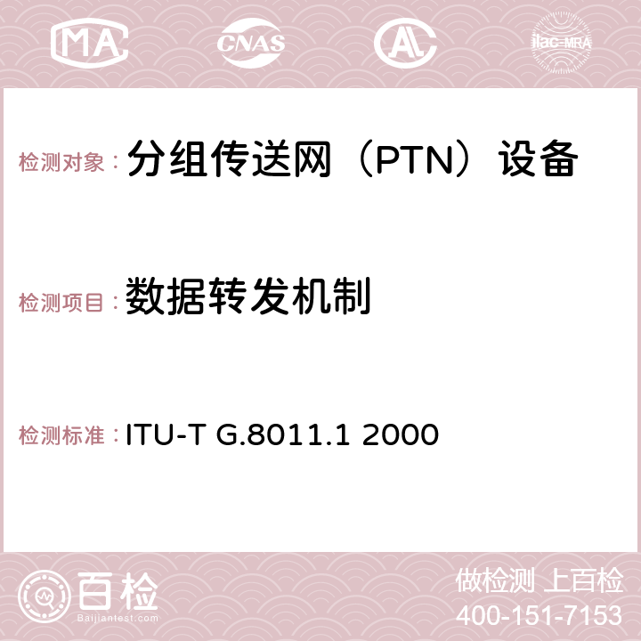 数据转发机制 《以太网专线业务》 ITU-T G.8011.1 2000 1