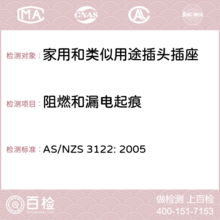 阻燃和漏电起痕 AS/NZS 3122:2 插座转换器 AS/NZS 3122: 2005 4~22, 附录A
