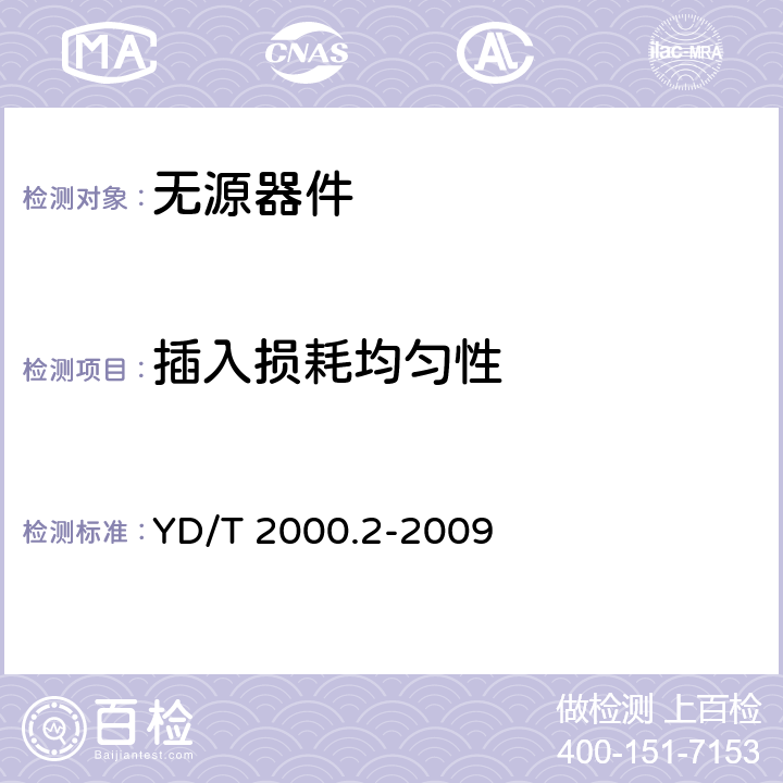 插入损耗均匀性 平面光波导集成光路器件 第2部分:基于阵列波导光栅(AWG)技术的密集波分复用(DWDM)滤波器 YD/T 2000.2-2009