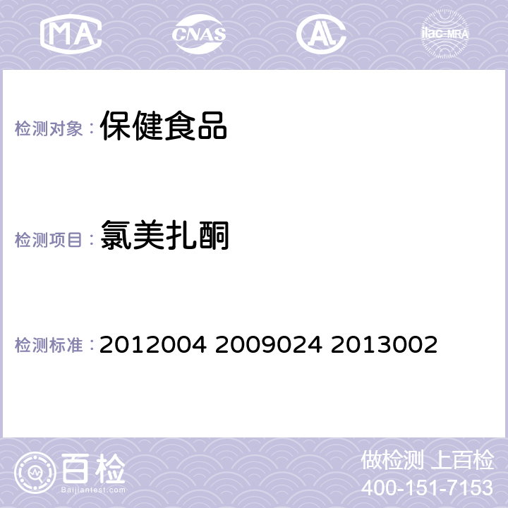 氯美扎酮 国家食品药品监督管理局药品检验补充检验方法和检验项目批准件2012004 2009024 2013002