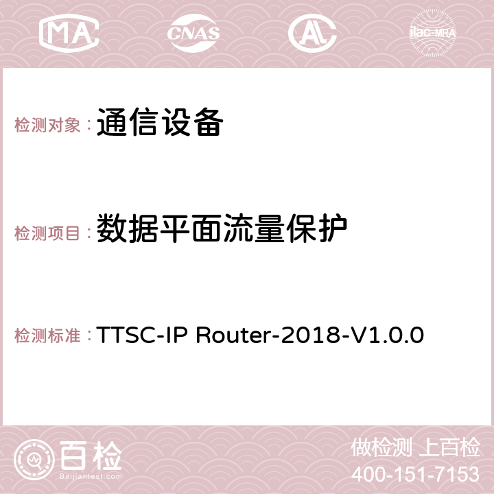 数据平面流量保护 印度电信安全保障要求 IP路由器 TTSC-IP Router-2018-V1.0.0 6