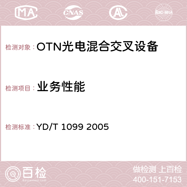 业务性能 YD/T 1099-2005 以太网交换机技术要求