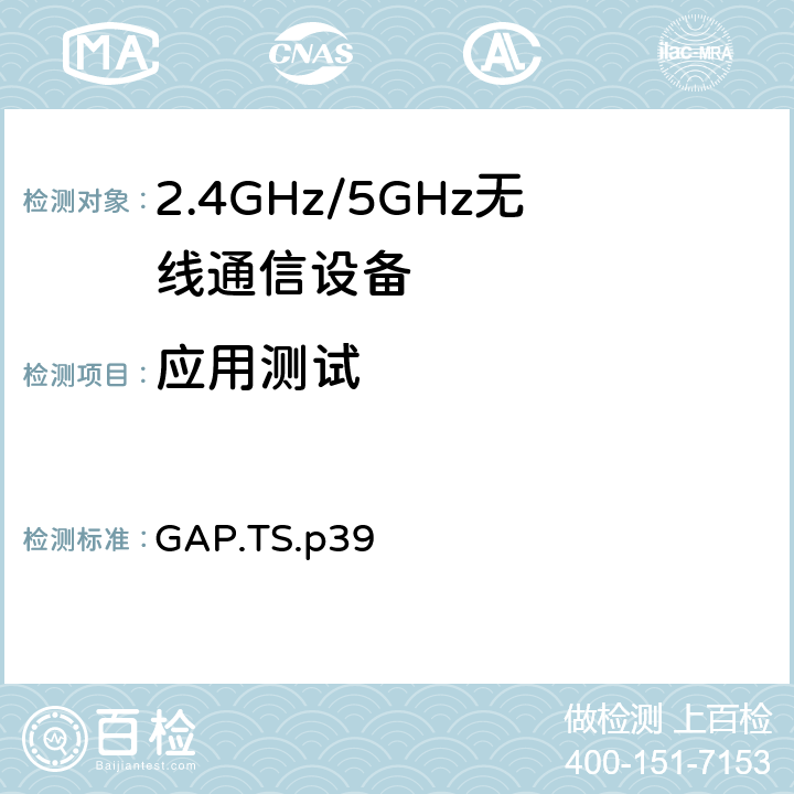 应用测试 通用接入规范 GAP.TS.p39 4