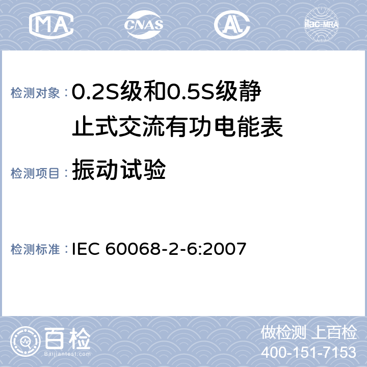 振动试验 环境试验 第2-6部分:试验 试验Fc:振动(正弦) IEC 60068-2-6:2007