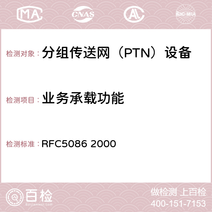 业务承载功能 PSN上的结构相关的TDM 电路仿真服务 RFC5086
 2000 1