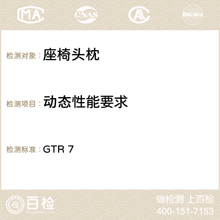动态性能要求 头枕约束 GTR 7 B5.3