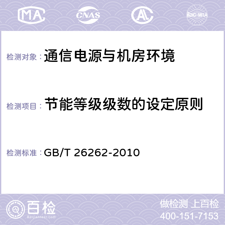 节能等级级数的设定原则 GB/T 26262-2010 通信产品节能分级导则