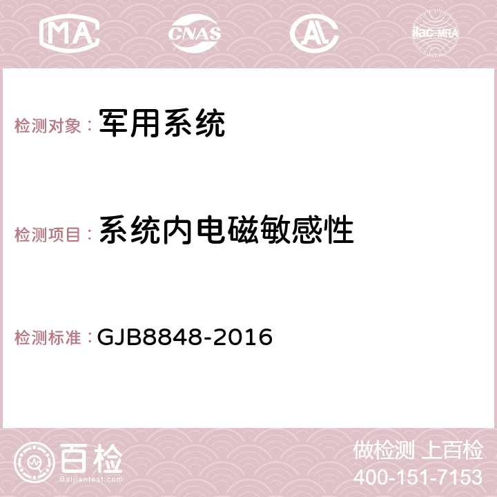 系统内电磁敏感性 系统电磁环境效应试验方法 GJB8848-2016 10.3.7、10.3.8