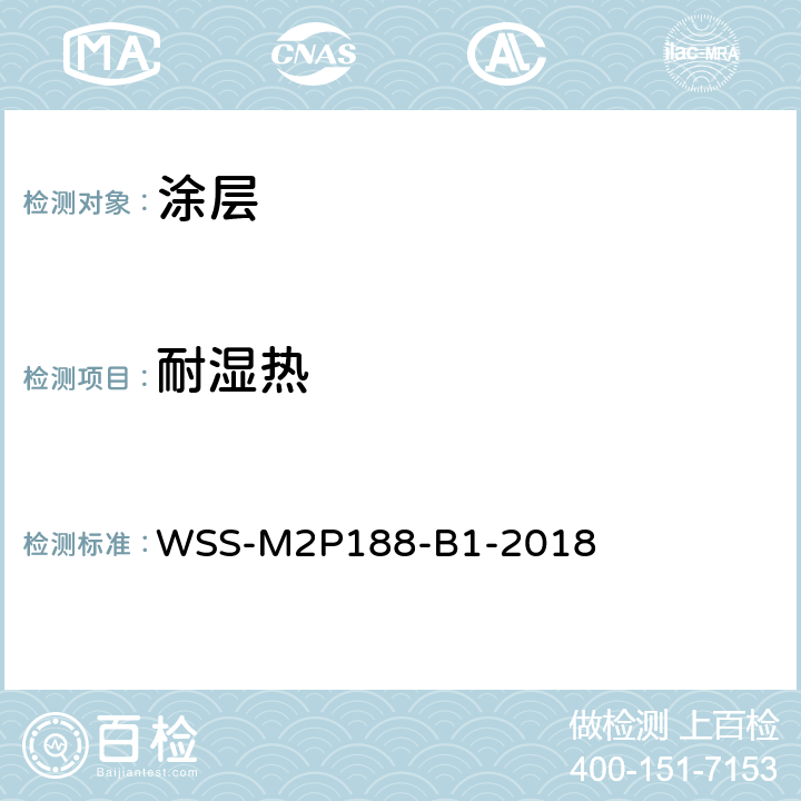 耐湿热 塑料底材内饰件喷漆性能 WSS-M2P188-B1-2018 3.4.20