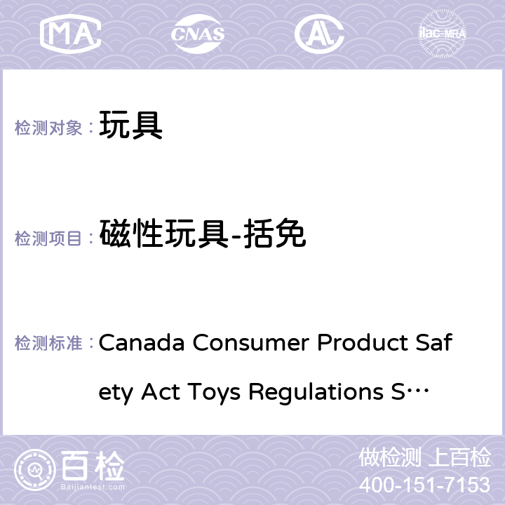 磁性玩具-括免 加拿大消費品安全法 玩具法例 CCPSA SOR/2011-17 (修改 於2019年1月11日) Canada Consumer Product Safety Act Toys Regulations SOR/2011-17 (last amended on 11 Jan 2019) 条款44