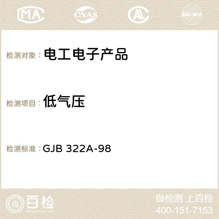 低氣壓 軍用計算機通用規范 GJB 322A-98 4.7.10.7