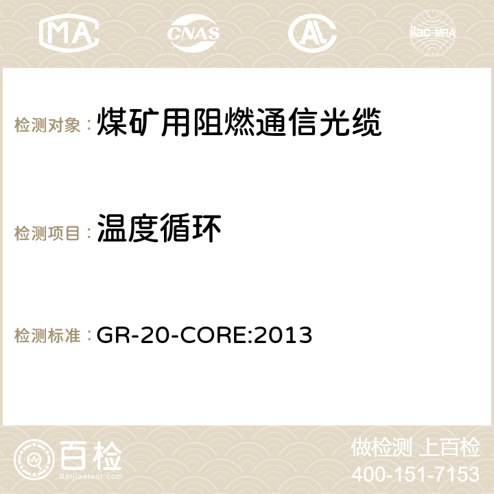 温度循环 《光纤光缆通用要求》 GR-20-CORE:2013 6.6.7